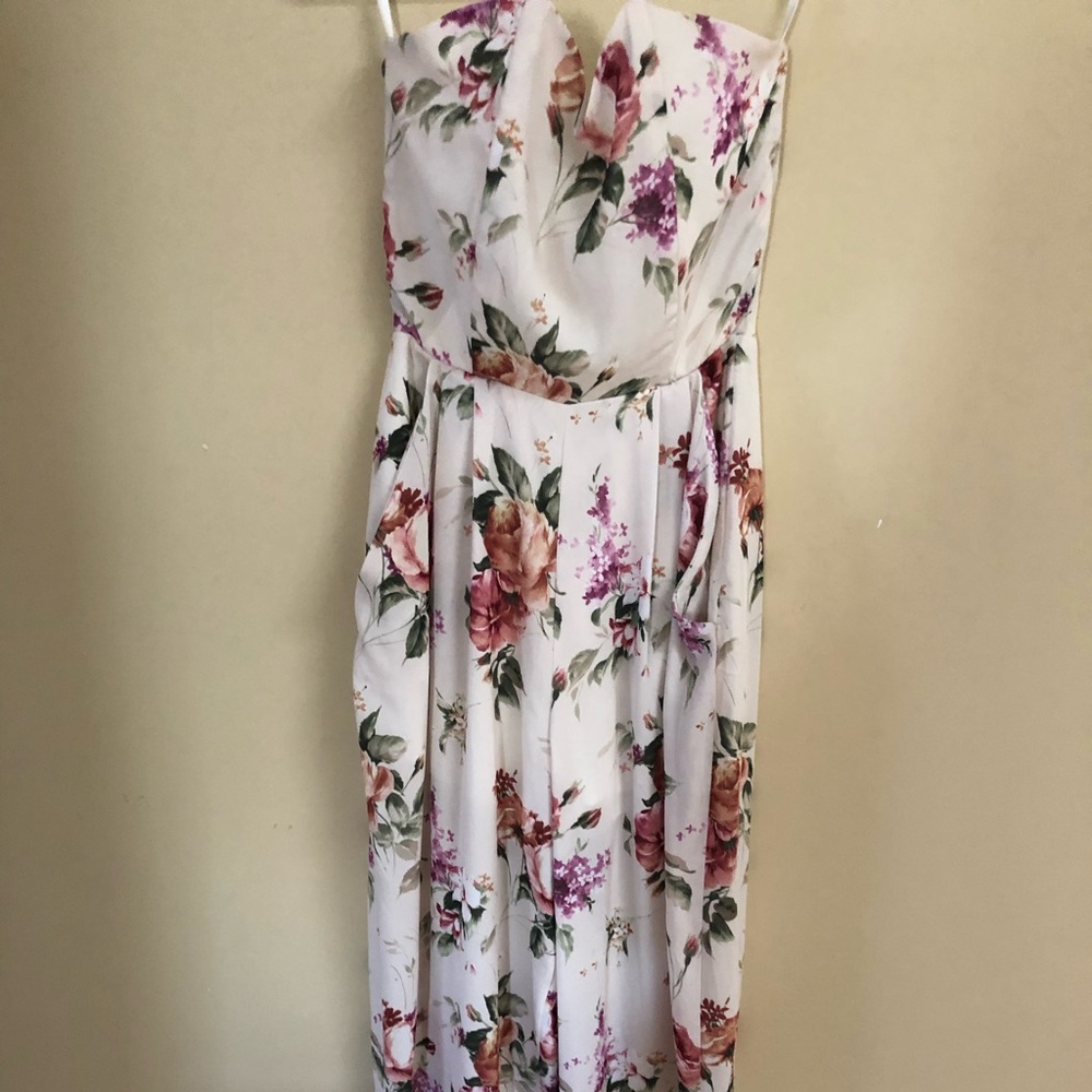NWT Top shop strapless floral jumpsuit